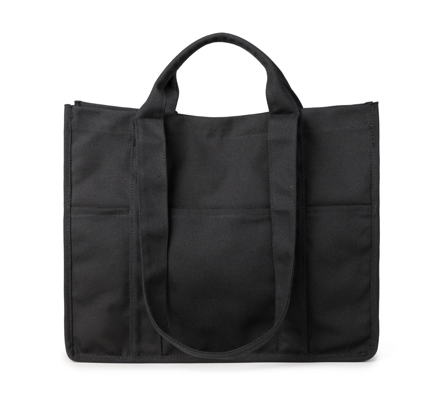 

Сумка-тоут Большая вместимость Холщовая сумка Для выхода на работу Зарубежный стиль Высокая ценность Литература и досуг Простая наплечная сумка чёрный