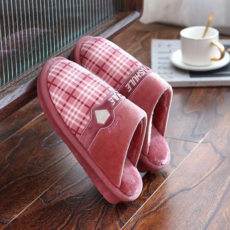 

Зимние мужские тапочки из хлопка больших размеров для пожилых людей, для домашнего использования, тепла в помещении и на улице, для женщин среднего и пожилого возраста, хлопковые тапочки 45 красный