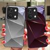 Geometric Prism For OnePlus Nord 3 5 6T 7 Pro 8 12 10T Reno8 Lite 5G 10R Nord N30 Hard Shell Tempered Glass Phone Case Black
