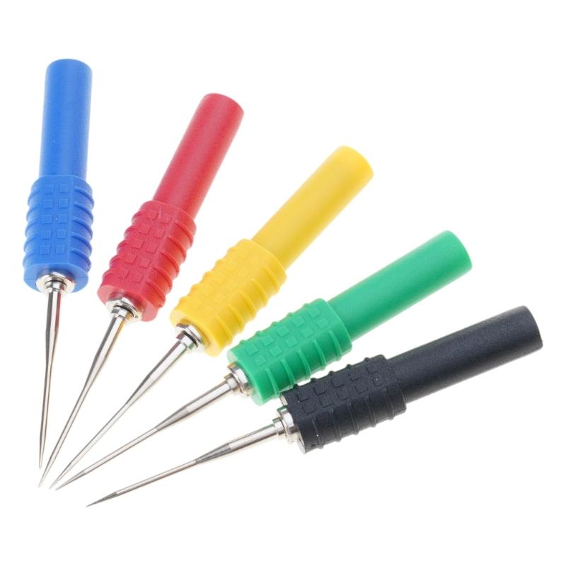 5pcs Test Back Probe Pin,Not-Destructive Pin Test Probes Pin Insulation Piercing Needle Multimeter Test Probe