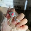 Court style ring women's new Chinese Hanfu accessories color enamel gourd personality niche design ring