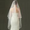 Double Layers Bridal Veil with Anti-slip Comb Satin Edge Elegant Wedding Bachelorette Party Long Tulle Veil Hair Accessories