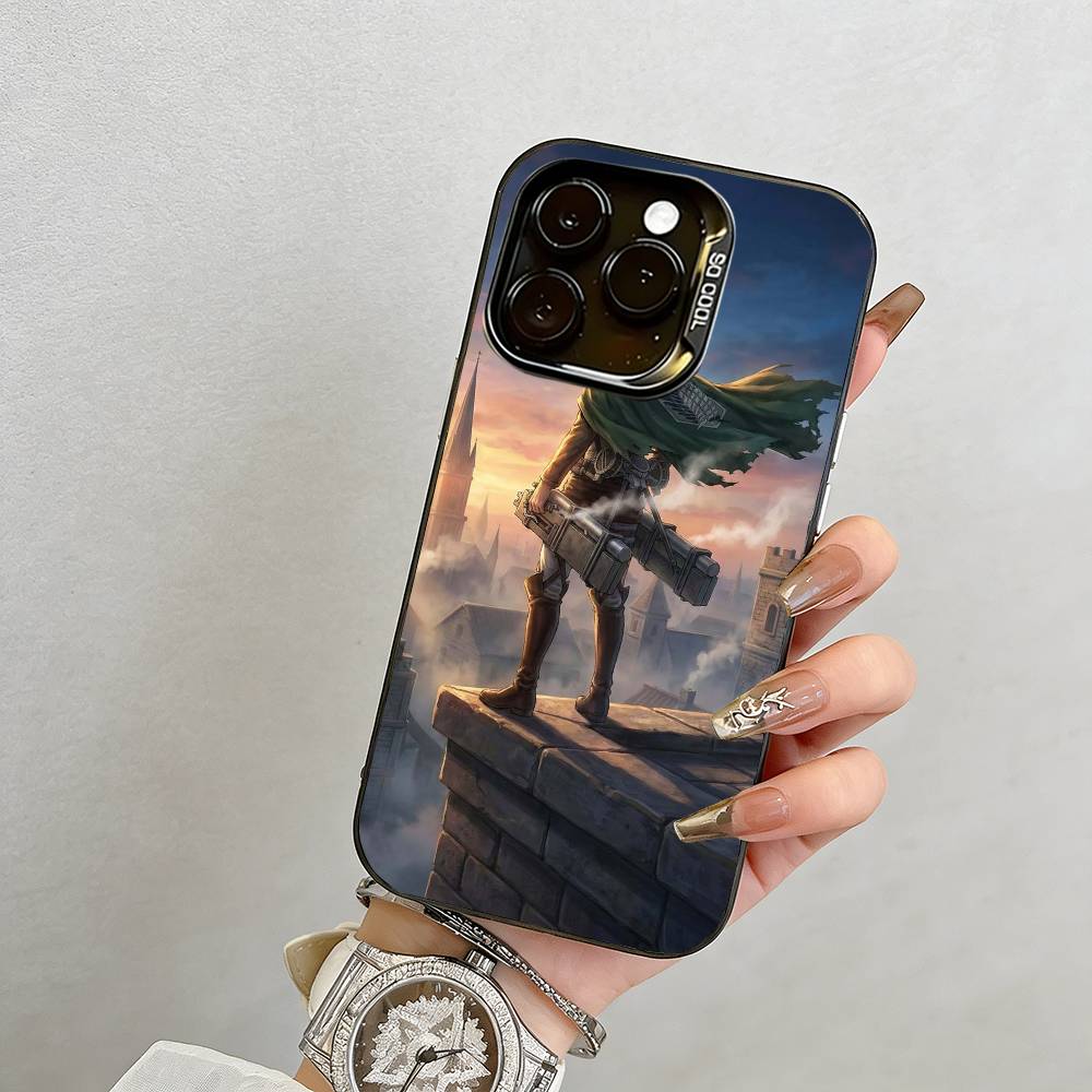 Anime Attack On Titan Phone Case For iPhone 17,16,15,14,13,12,11 Plus,Pro Max,XS,Colorful Silver Black Cover