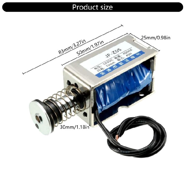 Tlačná/tahová cívka Elektromagnet DC12V/24V 10mm Tahový lineární solenoidový elektromagnet Snadné použití