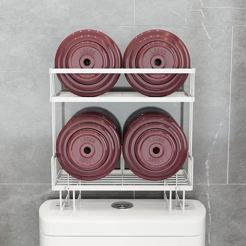 Pure White Double-Layer Over-Toilet Storage Shelf