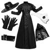 Costume Steampunk Medievale Dottore della Peste per Adulti Coppie Outfit Cosplay di Halloween Nero S-5XL