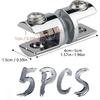 Pack of 5 Double Glass Shelf Brackets for 5 10mm Glass High Load Capacity Suitable for Bathroom & Office Environment