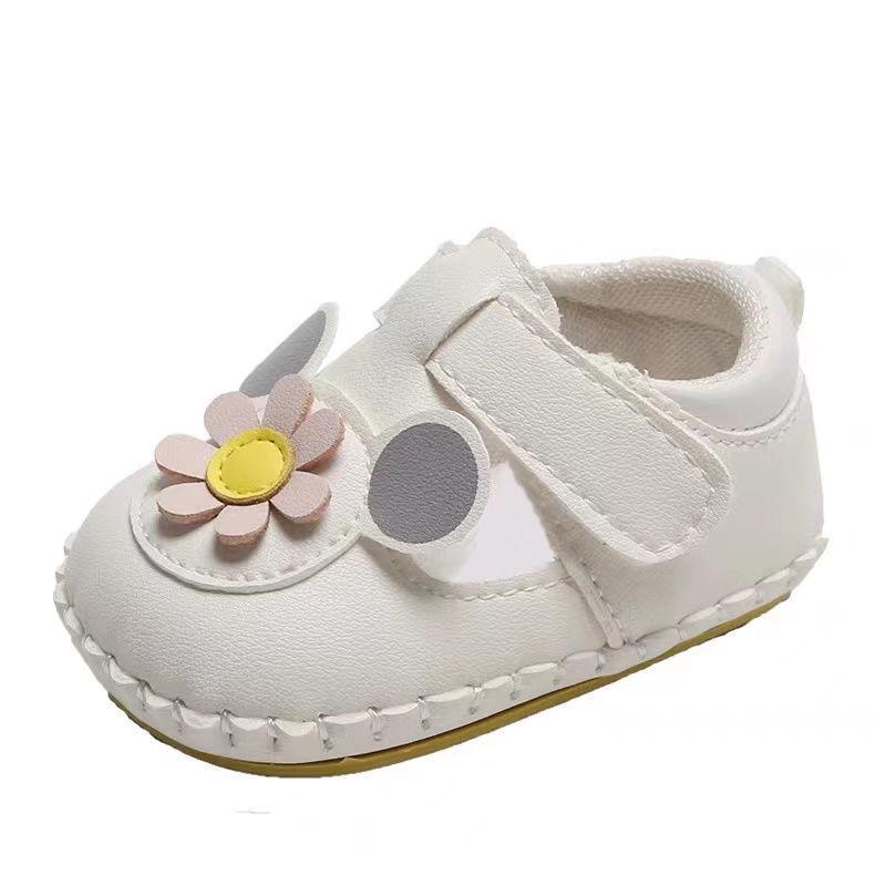 Newborn Children's Flower Soft Bottom Toddler Shoes Baby Shoes Anti Detachment Baby Shoes Autumn Soft Leather Anti Slip Shoes