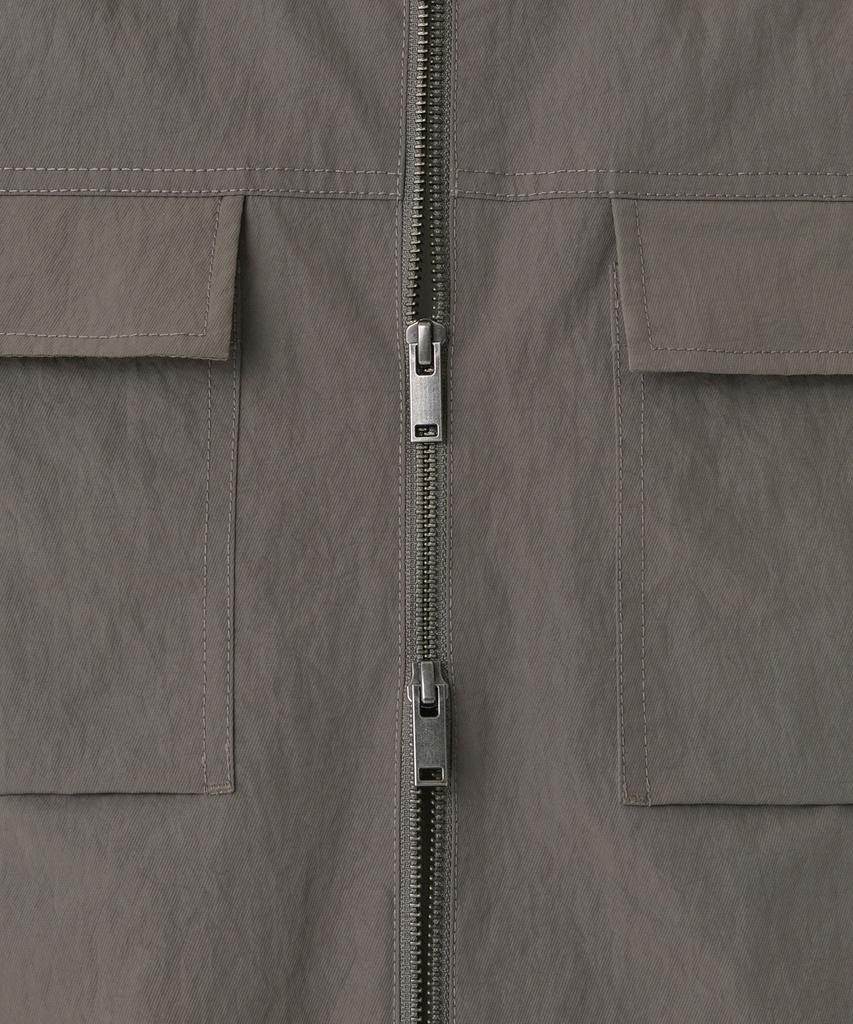 Musinsa Standard Nylon Crease Double Pocket Zip-Up Jacket [Khaki Grey]