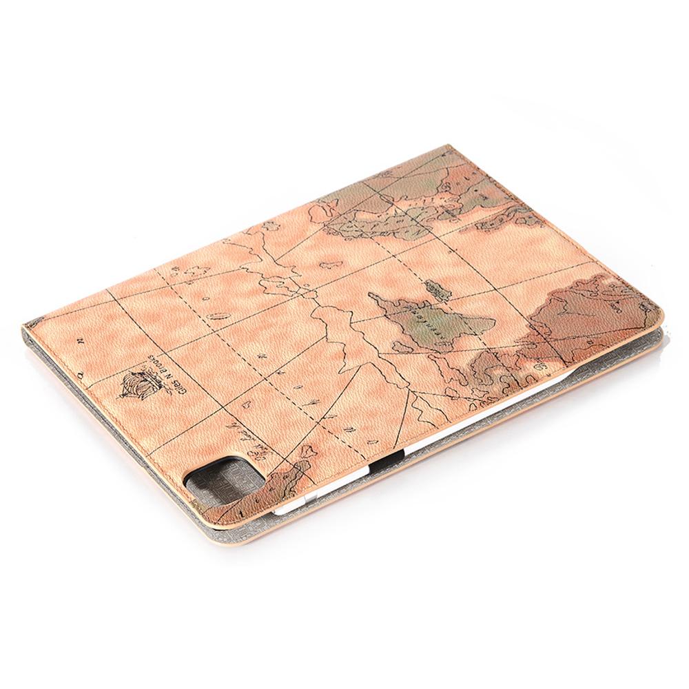 For iPad Pro 13 (2025)/13 (2024) Case Wallet Map Pattern PU Leather Folio Tablet Cover Auto Wake/Sleep