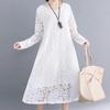 Navava Romantic Lace Round Neck Long Sleeve Dress No718