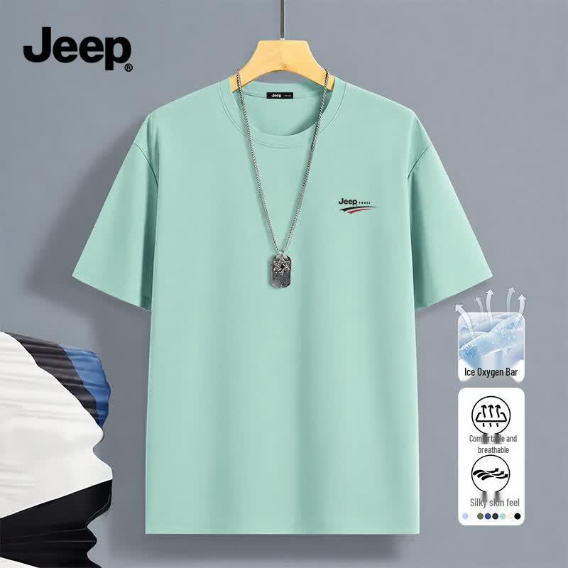 Jeep Men's Ice Silk Cooling Breathable Short Sleeve T-Shirt