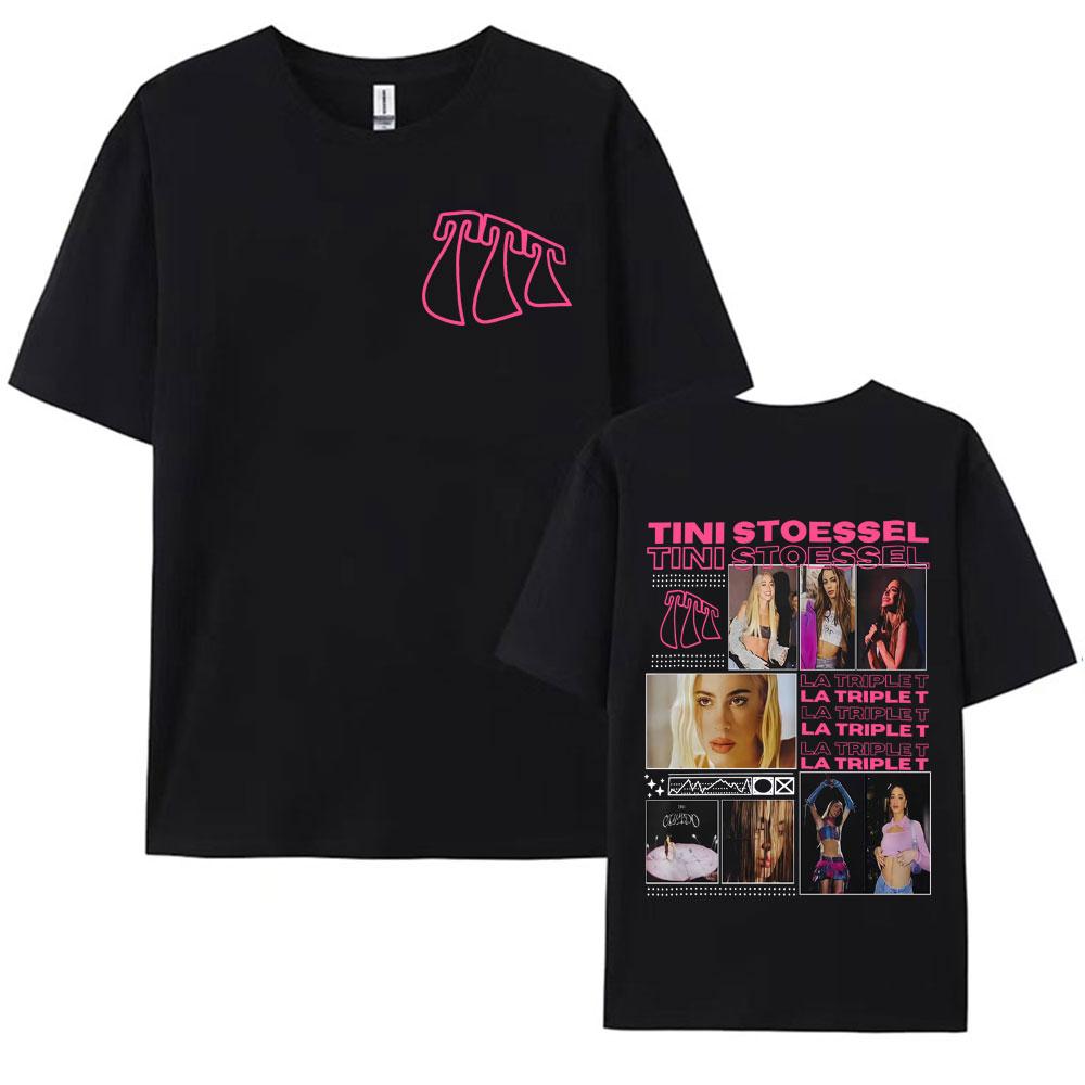 Singer TINI STOESSEL La Triple T Album Tour Tee Shirt Fashion Aesthetic High Street T Shirt Unisex Women Casual 100 Cotton Tshirt