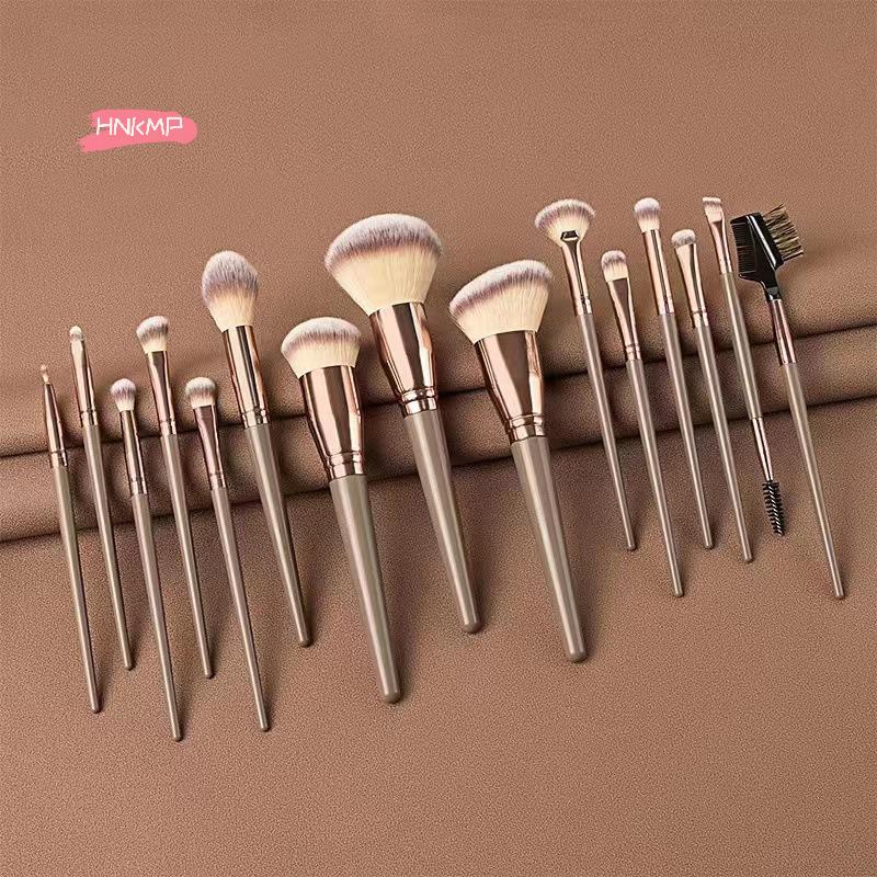 7/15Pcs Professional Makeup Brushes Set Brown Cosmetics Tools for Women Powder Eye Shadow Foundation Contour Blusher Beauty