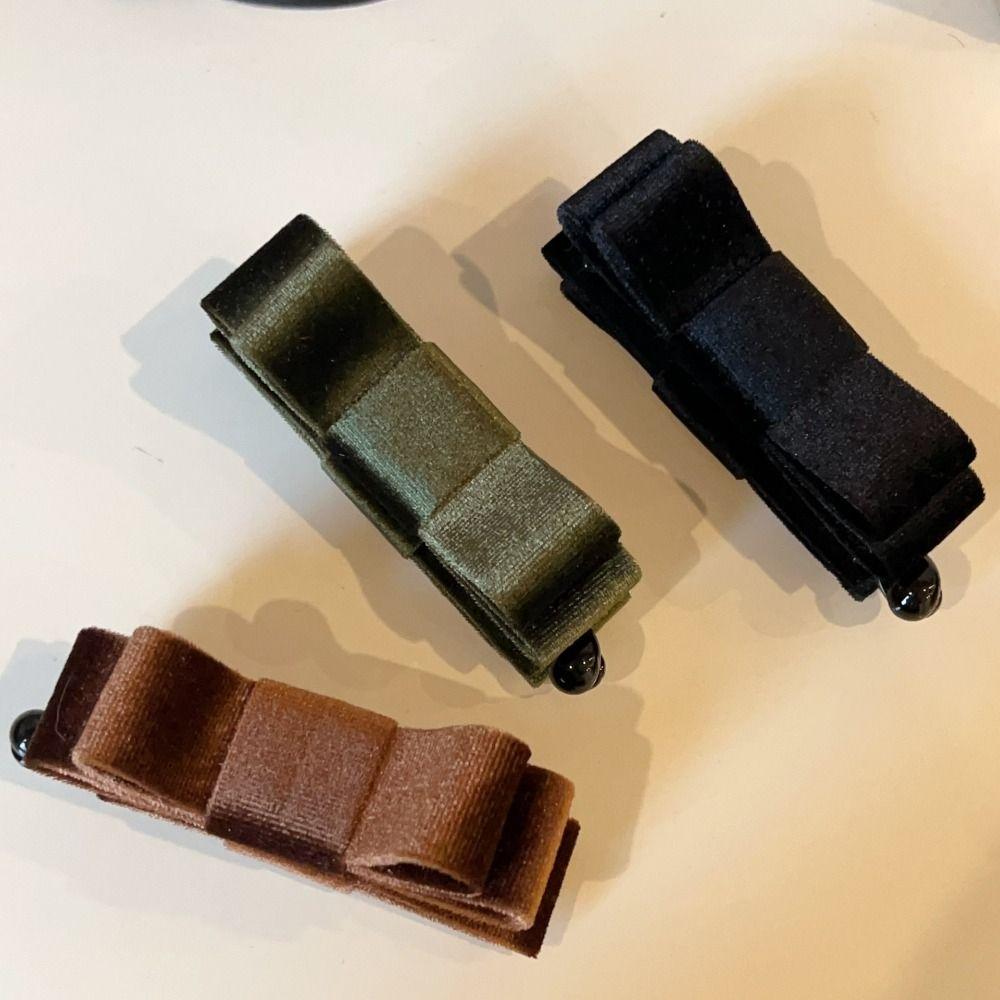 Hair Clips Bowknot Banana Clip Black Bow Vertical Clip Elegant Red Velvet Bow Hair Clip  Hairpin