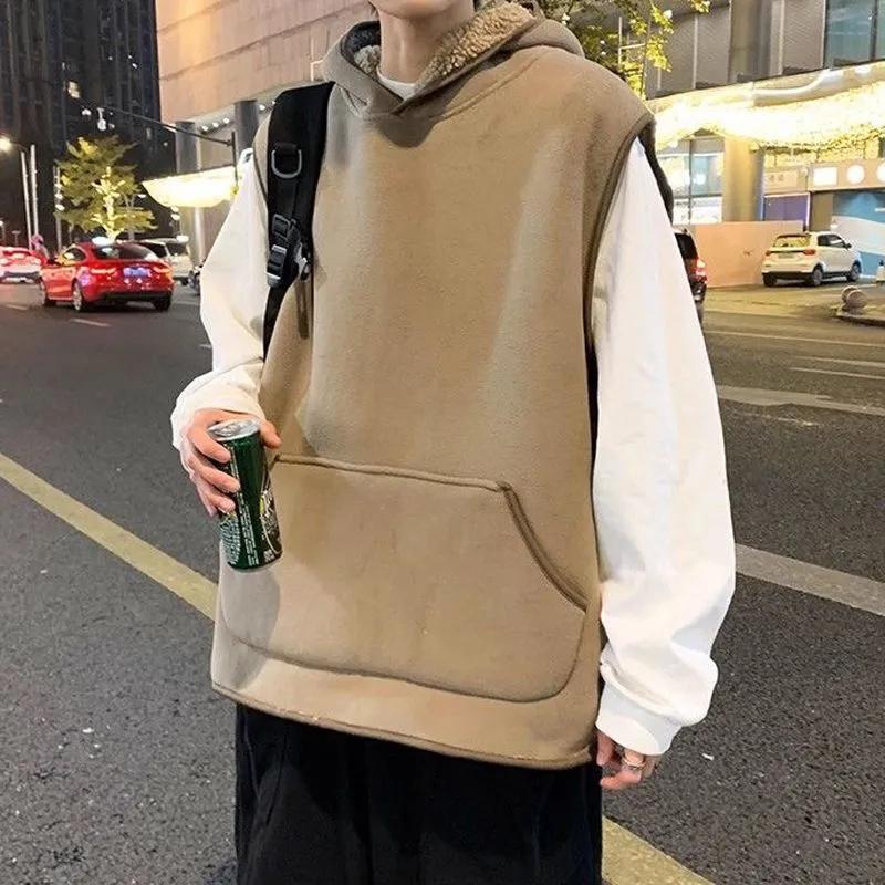 Gilet d'hiver pour femme avec capuche, fermeture à boutons latéraux, isolation thermique en polaire