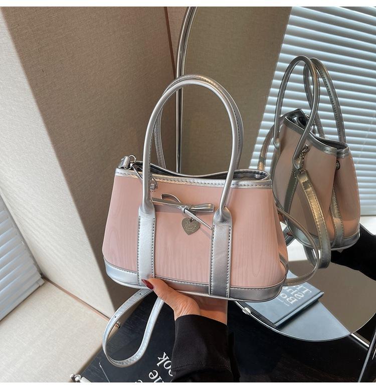 

Нишевый дизайн сумка-тоут в горошек женская сумка модный тренд лоскутная сумка через плечо розовый