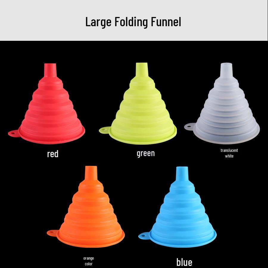 

Складная силиконовая кухонная воронка - Портативный дозатор жидкости Semi-Transparent White