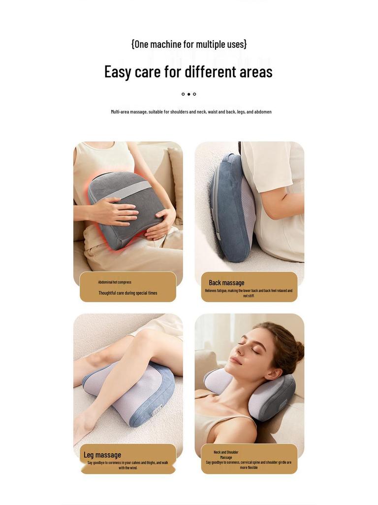 Rechargeable Wireless Massage Pad for Home & Office: Lumbar Support & Vibration Relaxation
