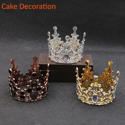 1 pièce Tiara en Cristal de Mariage Petite Couronne Topper de Gâteau d'Anniversaire Accessoires pour Cheveux pour Filles Topper de Gâteau Joyeux Anniversaire