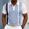 Men's Summer Polo Shirt Striped Short-Sleeve Breathable Men's Top Business-Style Collar High-Quality Short-Sleeve Top