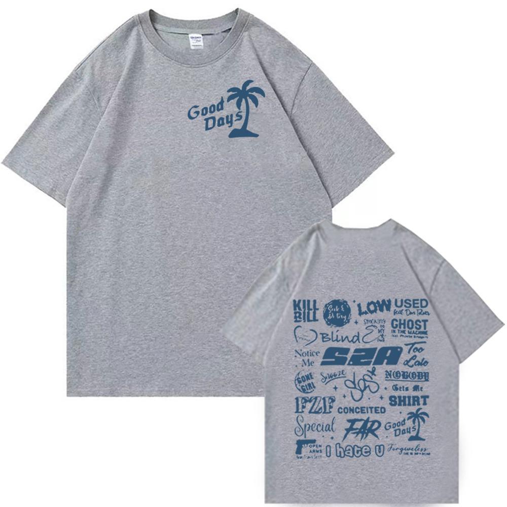 Sza Full Tracklist Shirt Sza Good Days Shirt Sza Merch Sza Fan Gift O-Neck Casual Short Sleeve Shirts