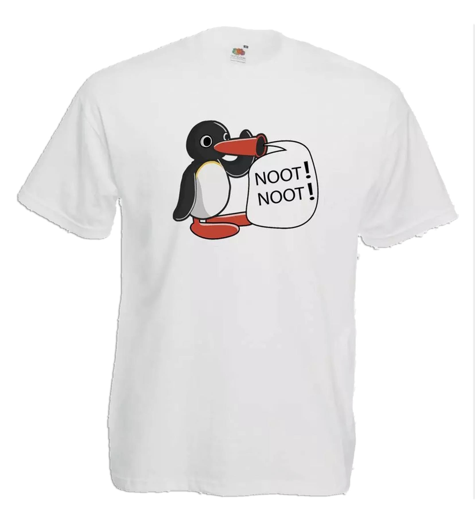 Adults Cartoon Penguin Noot Noot Quote 1980s Tv Show Unisex White TShirt 2XL