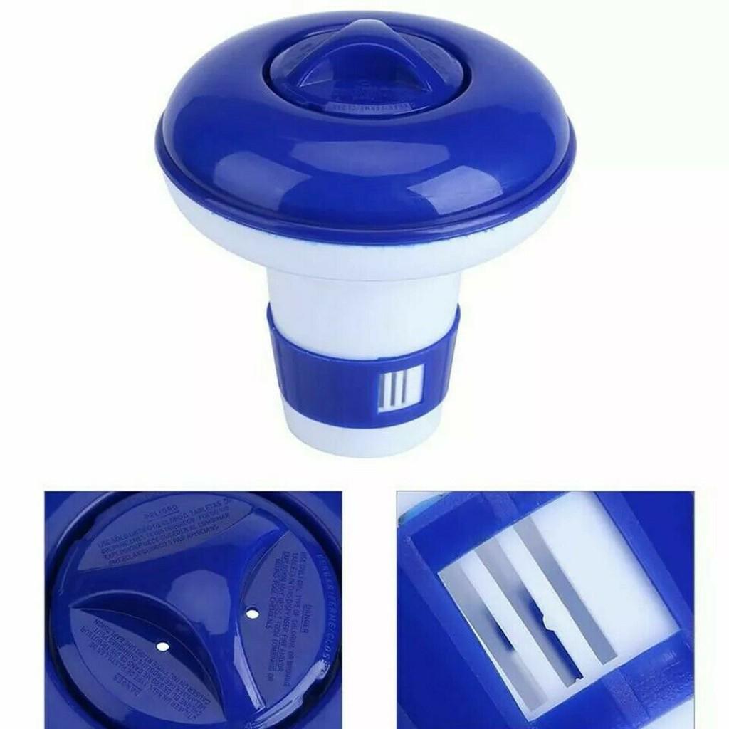 4PC Deluxe Large Blue and White Floating Swimming Pool Dispenser 5 Inch