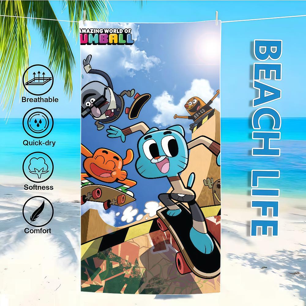 Das A-AmazingS W-WorldS Of G-GumballS Handtuch Bademantel Strand Schnelltrocknend Leicht Tragbar Camping Schwimmbad Reisen