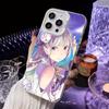 ReZero Emilia Waifu Wit Transparante Mobiele Telefoonhoes voor iPhone 17 16 15 14 13 12 11 X XR XS Air Pro Max Plus Kleurrijke Cover