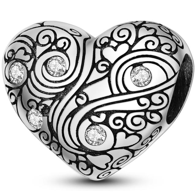 925 Silver Heart Silver Series Pendant Charm Beads Fit Original Bracelet Necklace For Women Diy Making Jewelry Gift