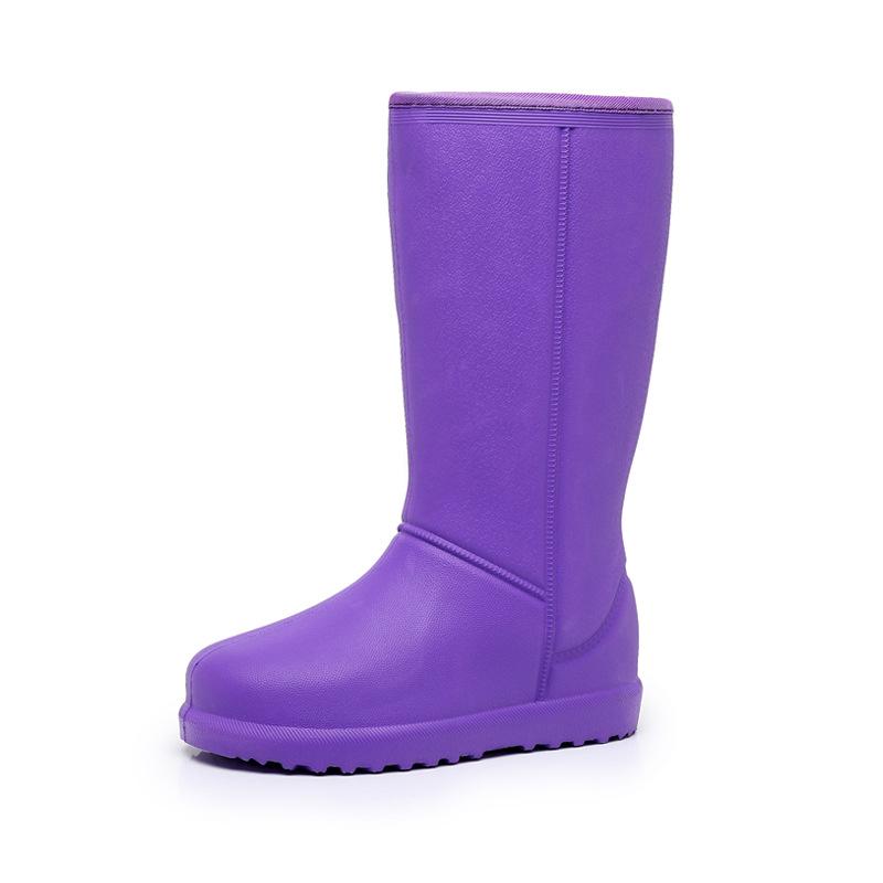 Damskie Wodoodporne Śniegowce z Podszewką z Polaru - Odporne na Zimno, Antypoślizgowe, Zimowe Kalosze EVA