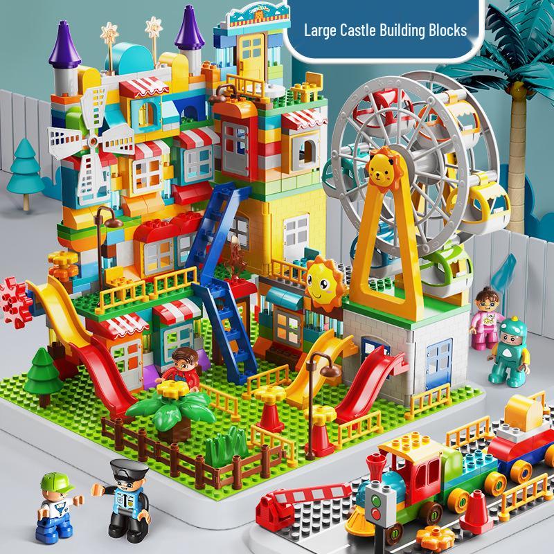 Rotating Windmill & Ferris Wheel Building Blocks Toy for Kids