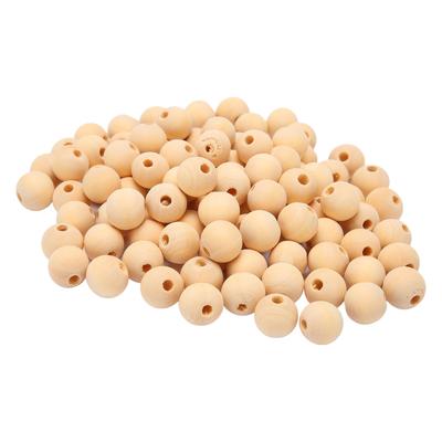 100pcs Wooden Beads Multipurpose 14mm DIY Hand Crafted Round Wood Beads for Necklace Garland
