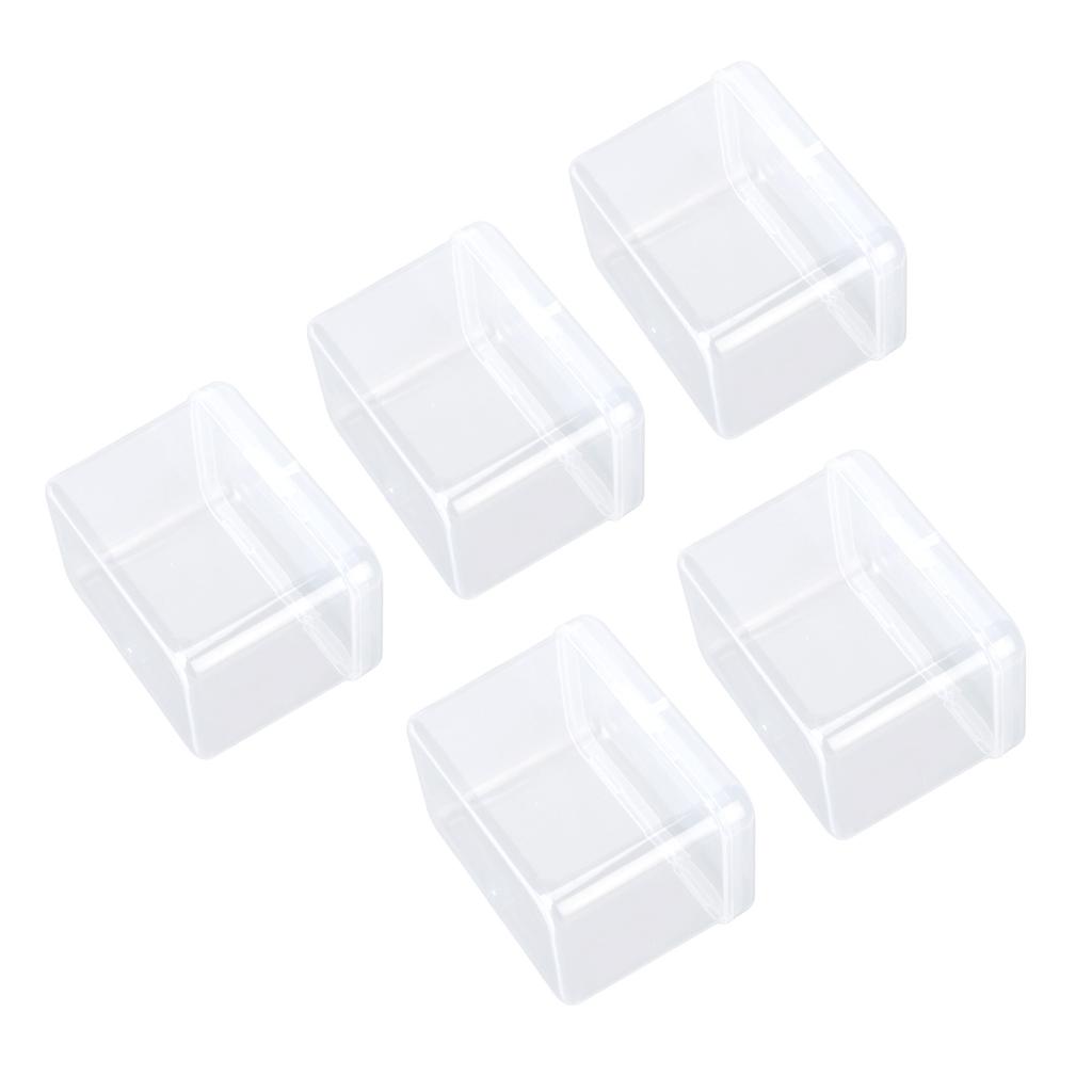 5PCS Sponge Transparent Storage Box Multipurpose Portable Clear Small Plastic Container
