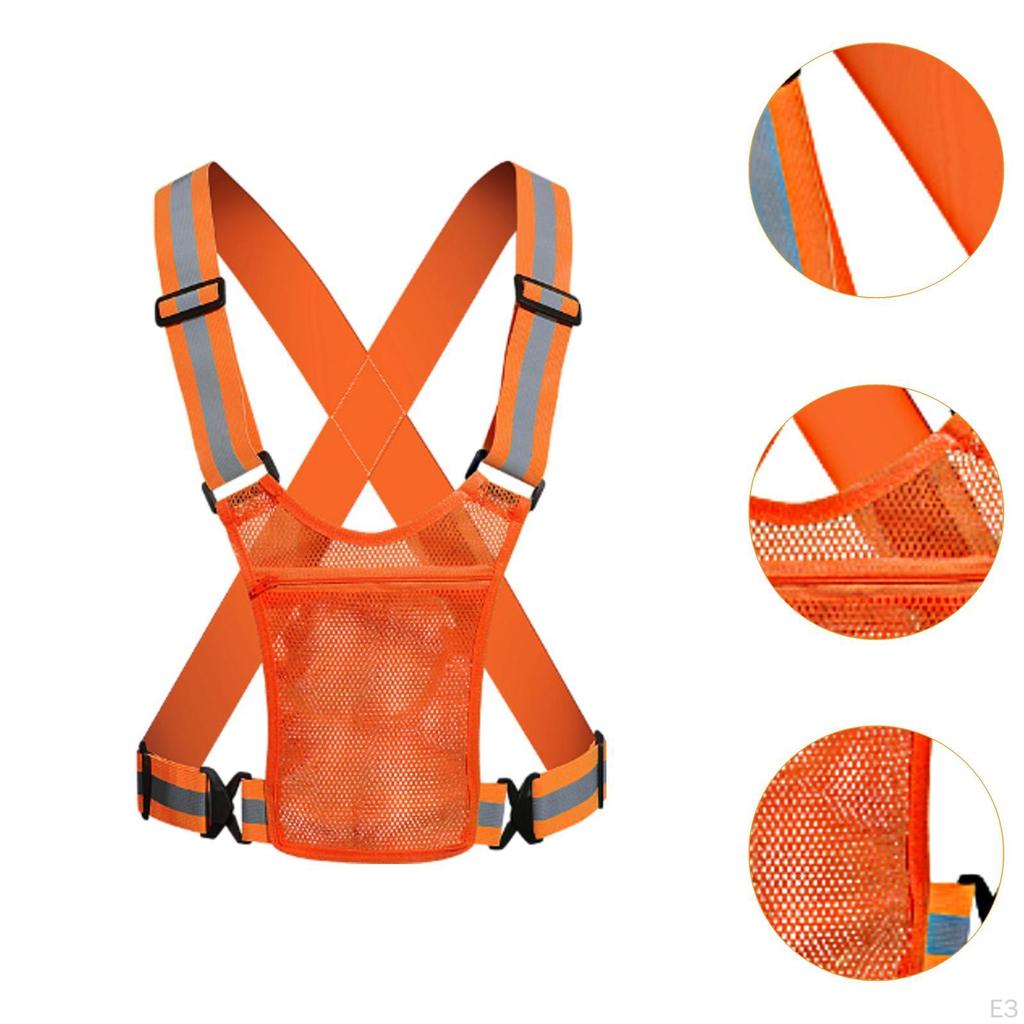 Leichte reflektierende Weste mit verstellbarem Gürtel, ideal zum Joggen und Nachtradfahren