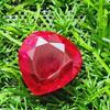 26.10 Ct Heated Ceylon Red Ruby Heart Cut 17 Mm Faceted Loose Gemstone