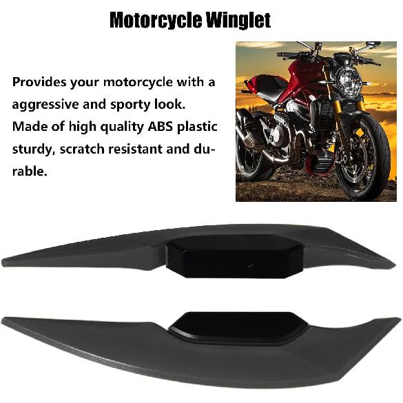 Akozon 1 Set of Motorcycle Side Winglet Aerodynamic Spoiler, Compatible with Universal Motorcycles and Electric Bikes (Black)
