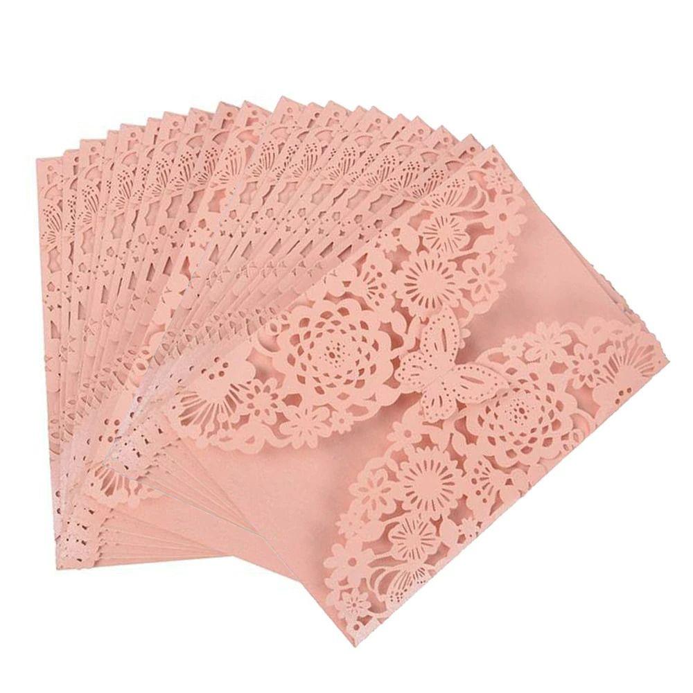 50pcs Decorative Laser Cut Wedding Invitations Hollow Out Invitation Cards  Birthday Party