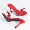 Fashion Patent Leather Bowknot Women Transparent PVC Slippers High Heeled Sandals Summer 9CM Thin High Heels Shoes Female Mules Slides