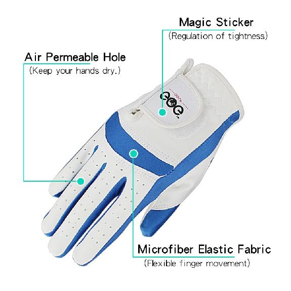 1pair left and right hand Golf Gloves children Boys grils fabric 2 colors white pink blue soft and breathable sports glove new