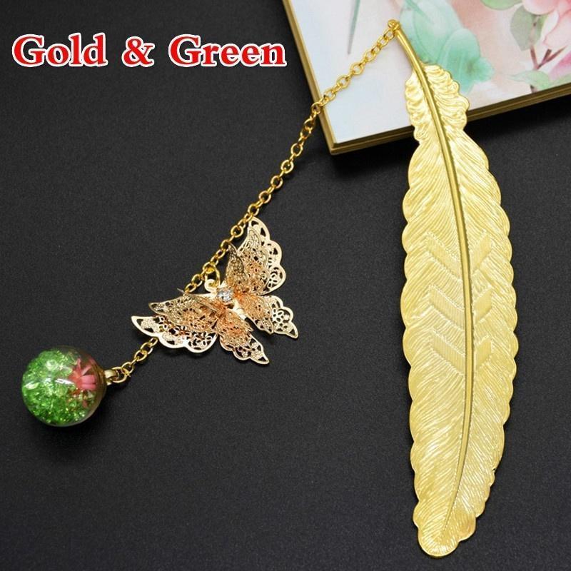 Retro-style Bookmark: Feather and Butterfly Creative Metal Bookmark, an Exquisite Choice of Stationery Gift