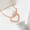 Korean Version of New Tin Paper Wrinkled Double Ring Clavicle Chain with Interlocking Heart Shaped Irregular Mobius Ring Necklace