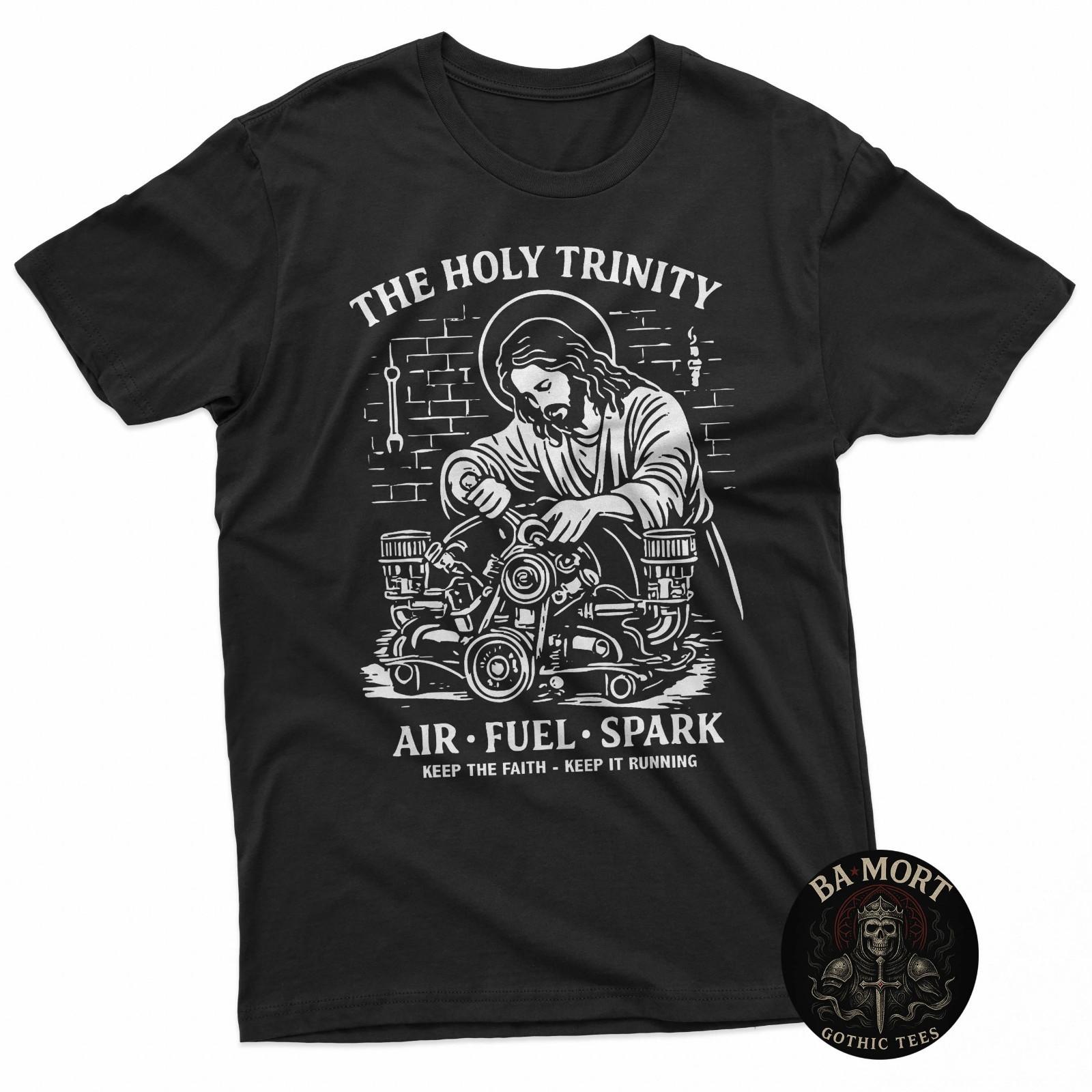 The Holy Trinity Air Fuel Spark Mechanic Funny Car Mechanic T-Shirt S