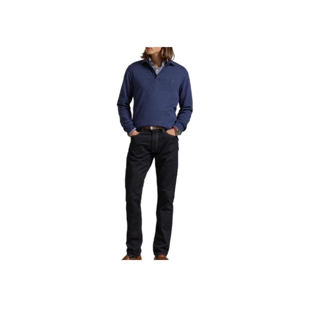 Polo Ralph Lauren SS25 Long Sleeve Button Solid Polo Shirt Men Tops Blue MNPOKNI16824021-410