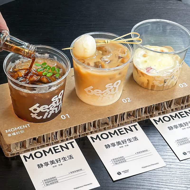 MingLing Disposable Corrugated Milk Tea Cup Set