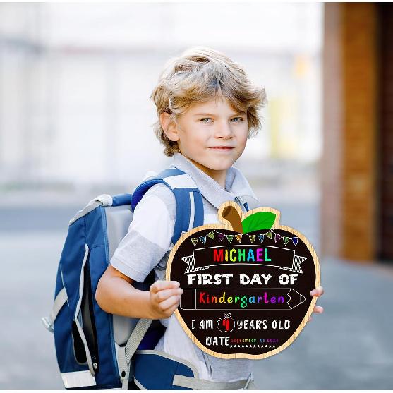 First & Last Day of School Chalkboard Sign - Double-Sided Back to School Board Sign for Kids Reble 1st Day of Preschool Pre-K Kindergarten Gifts for