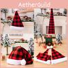 Beautiful Red Black Plaid Christmas Hat With Plush Border Ultimate Holiday Fashion Accessory