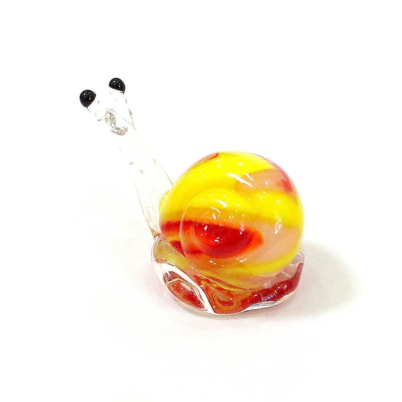 Colorful Cute Snail Miniature Figurine Glass Ornament Creative Easter Animal Mollusc Tiny Statue Home Desktop Fairy Garden Decor