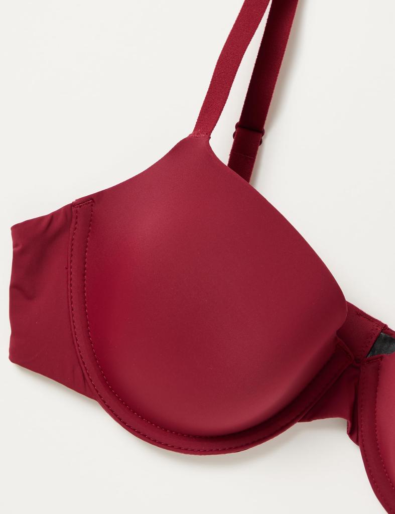 F70 [Amazon Essentials] 2er-Pack BH, 3/4-Cup, Mikrofaser, Damen, Schokolade/Rot,